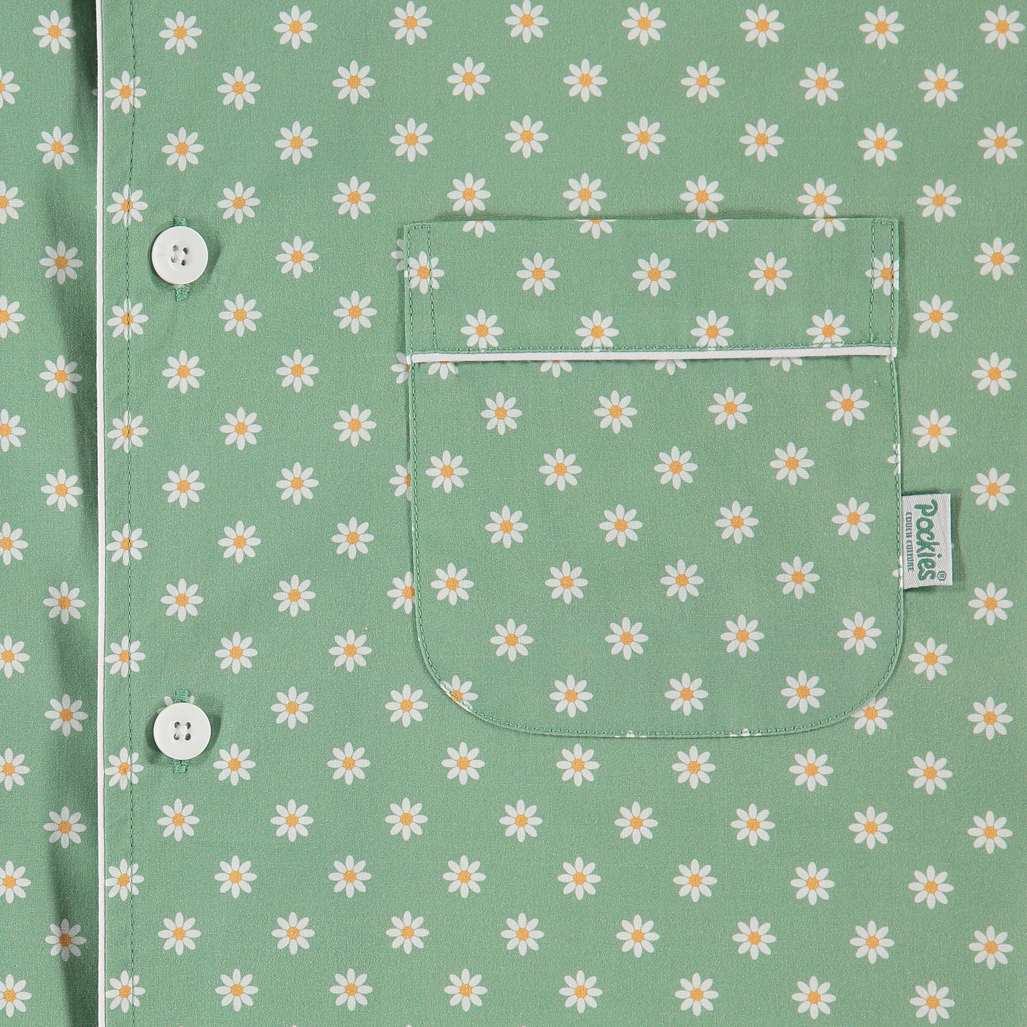 Daisy Green Pyjama Shirt - Image 3