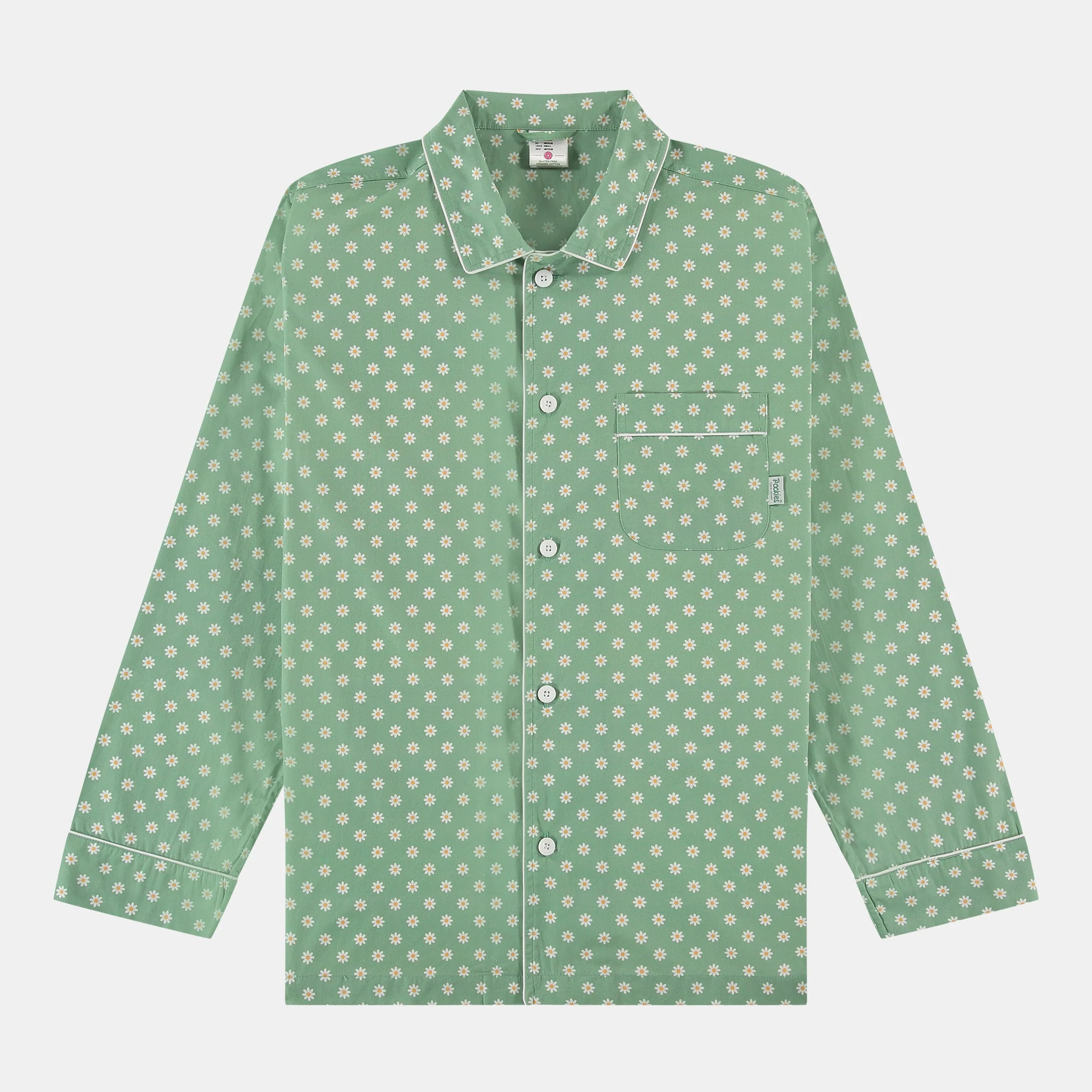 Daisy Green Pyjama Shirt - Image 4