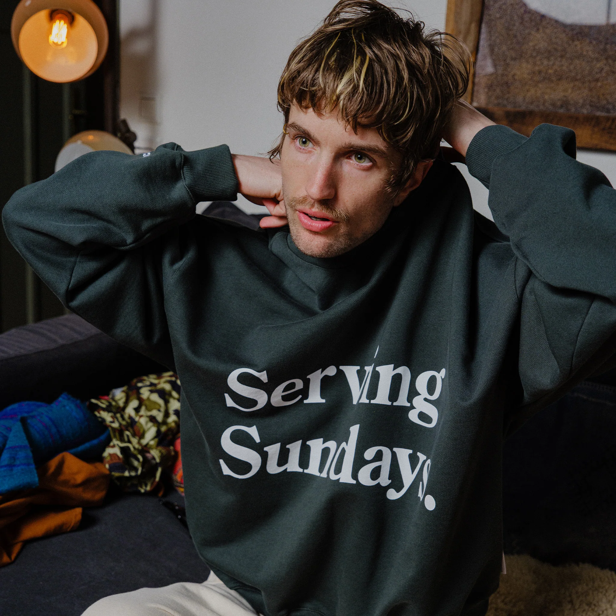 Oversized Sundays Crew - Green - Image 2