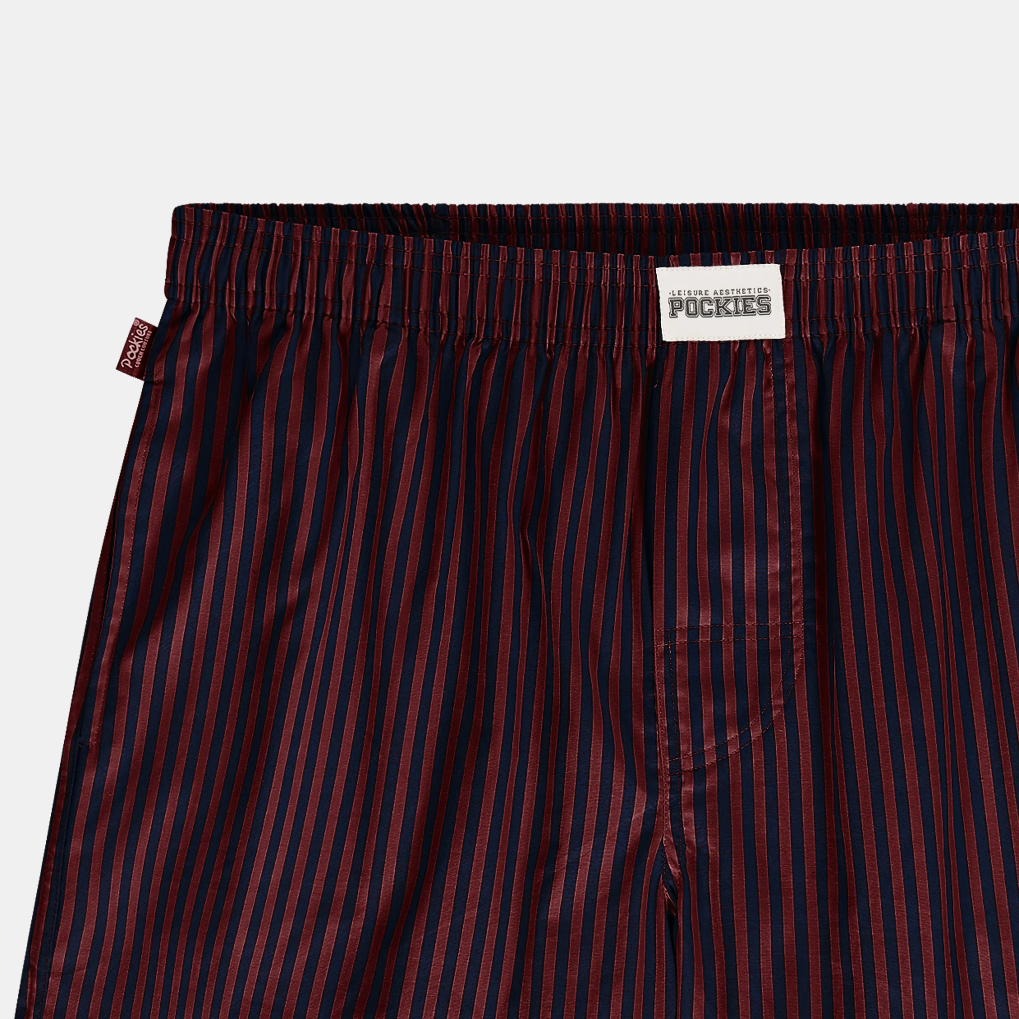 Striped Boyfriend Boxers - Navy/Red - Image 3