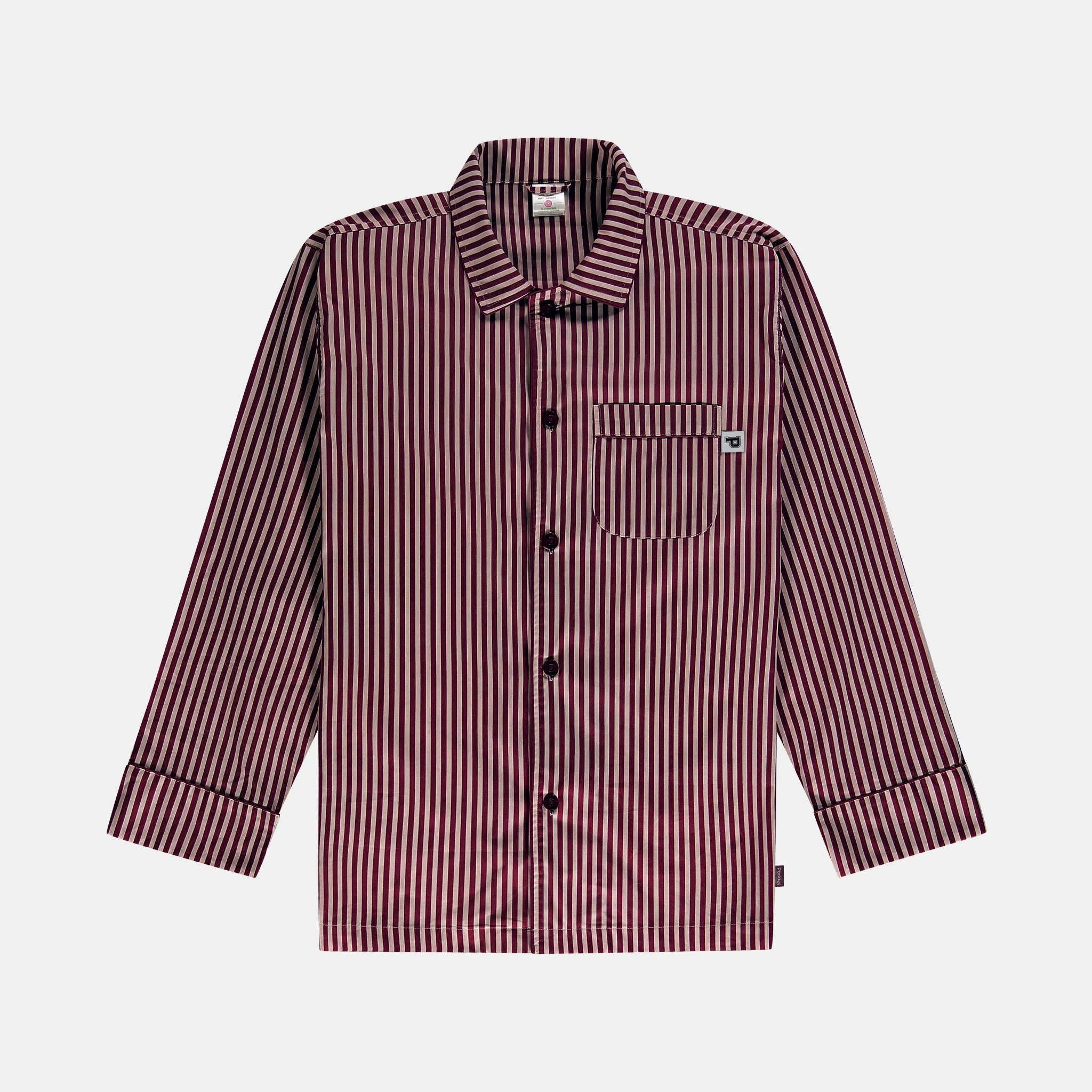 Striped Pyjama Shirt - Red/Pink